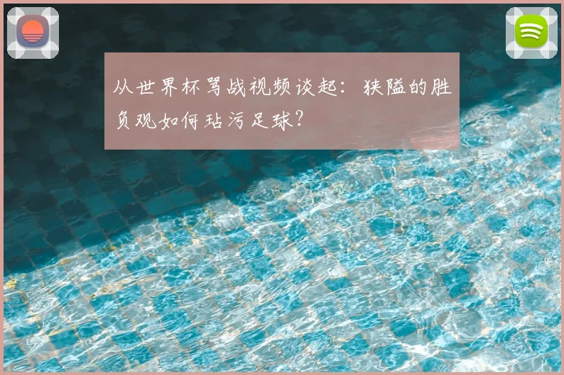 从世界杯骂战视频谈起：狭隘的胜负观如何玷污足球？